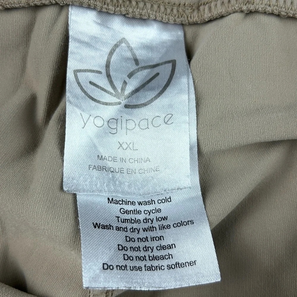 Yogipace Women’s Pull On Pants Pockets Beige Size XXL